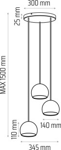 Lampa wisząca biała Balli Kule 3pł (plafon) Hellux