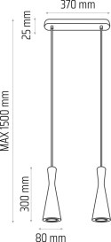 Lampa wisząca szara Vegas 2 pł Hellux