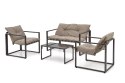 SHARK zestaw ogrodowy ( sofa + fotel 2x + ława ), ciemny brąz / cappuccino