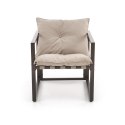 SHARK zestaw ogrodowy ( sofa + fotel 2x + ława ), ciemny brąz / cappuccino