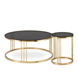 Vivien zestaw okrągłych stolików kawowych szkło styl glamour