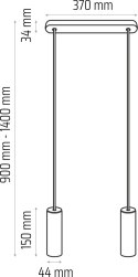 Lampa wisząca czarna Madera 2pł Hellux