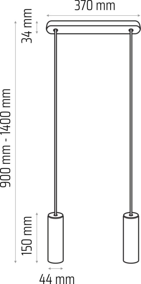 Lampa wisząca szara Madera 2 pł Hellux