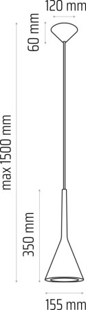 Lampa wisząca szara Zen 1pł Hellux