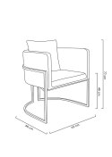 Fotel CHLOE VELVET ciemny szary - metal, welur