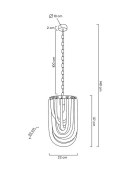 Lampa wisząca MURANO S złota - szkło, metal