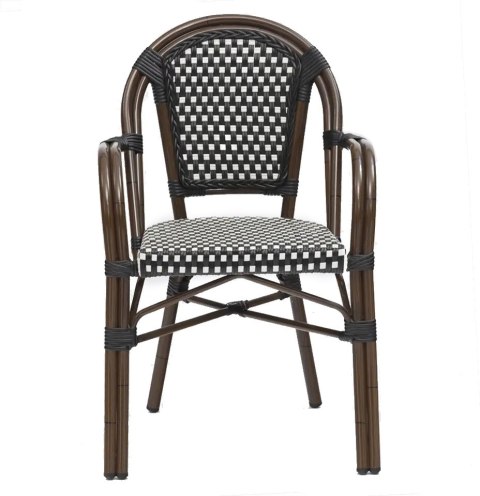 Krzesło ogrodowe CAFE PARIS ARM brązowe rattan