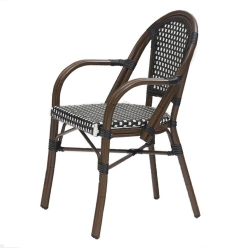 Krzesło ogrodowe CAFE PARIS ARM brązowe rattan