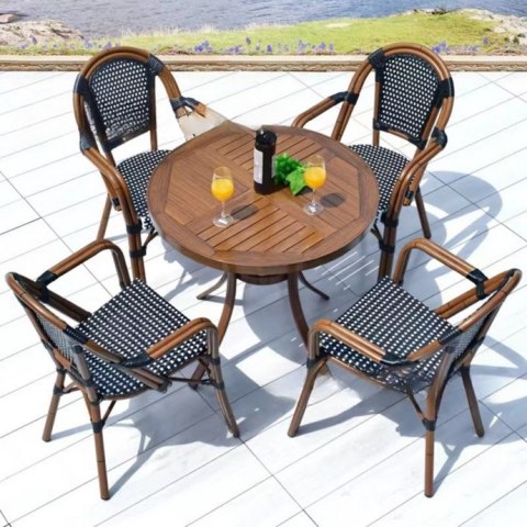 Krzesło ogrodowe CAFE PARIS ARM brązowe rattan