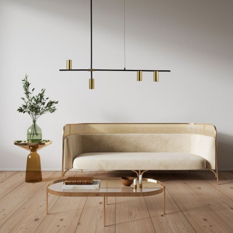Light Prestige Lampa wisząca Arizona czarno - złota 4xGU10
