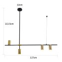 Light Prestige Lampa wisząca Arizona czarno - złota 4xGU10