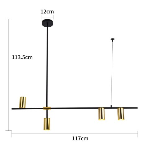 Light Prestige Lampa wisząca Arizona czarno - złota 4xGU10