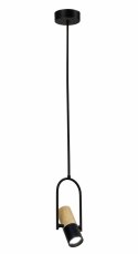 Light Prestige Lampa wisząca Bovino drewniano - czarna 1xGU10