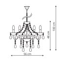 Light Prestige Lampa wisząca Cristallo srebrna 5xE14