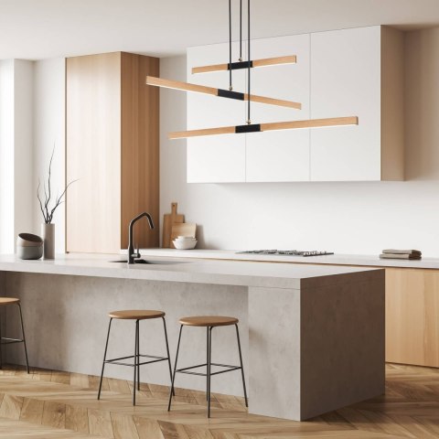 Light Prestige Lampa wisząca Lugano drewno LED 3000K