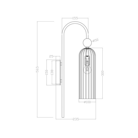 Light Prestige Kinkiet Piega 1 smoked 1xE14
