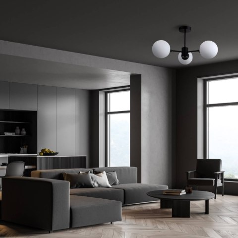 Light Prestige Lampa wisząca Roma 3 czarna 3xE14
