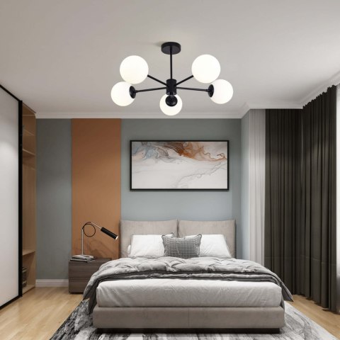 Light Prestige Lampa wisząca Roma 5 czarna 5xE14