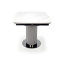 DANCAN stół rozkładany, biały marmur / popielaty / jasny popielaty / czarny )