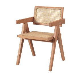 Krzesło BOHO drewniane w kolorze naturalnym z podłokietnikami