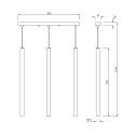 Light Prestige Lampa wisząca Lungo 3 linia złota 3xG9