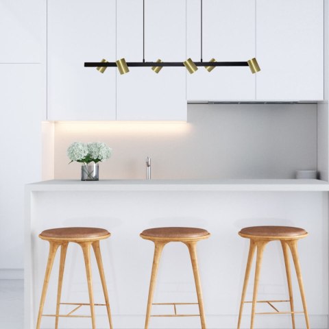Light Prestige Lampa wisząca Snow 6 złoto - czarna 6xGU10