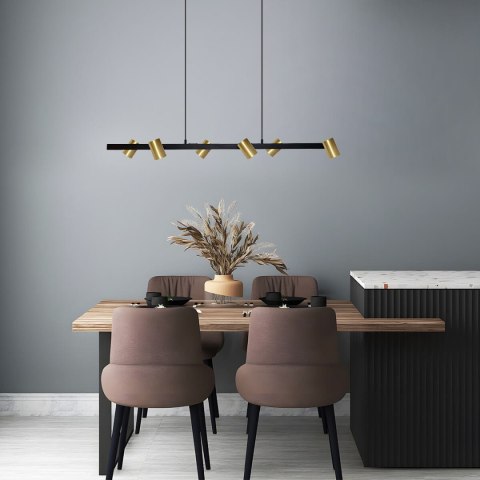 Light Prestige Lampa wisząca Snow 6 złoto - czarna 6xGU10