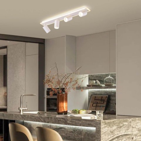 Light Prestige Zestaw reflektorów plafon Parma biały 4xGU10 plus LED