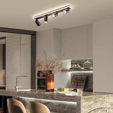 Light Prestige Zestaw reflektorów plafon Parma czarny 4xGU10 plus LED