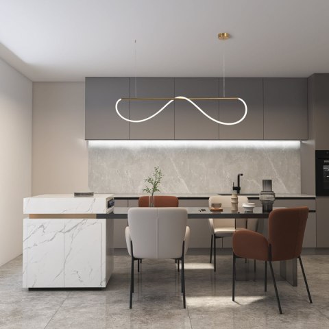 Light Prestige Lampa wisząca Meleca M złota LED CCT