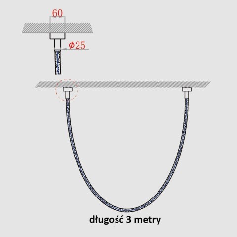 Light Prestige Lampa wisząca Rope Light 3 m biała Tuya Smart LED CCT