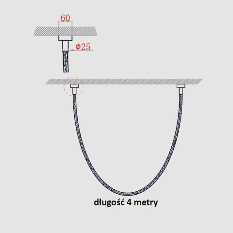 Light Prestige Lampa wisząca Rope Light 4 m biała Tuya Smart LED CCT