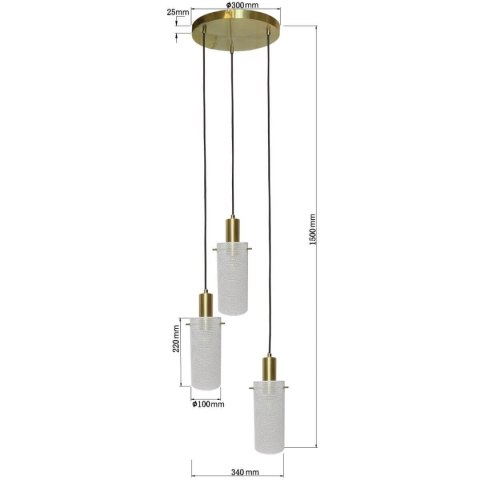 Light Prestige Lampa wisząca Tirana 3 biała 3xE27