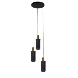 Light Prestige Lampa wisząca Tirana 3 czarna 3xE27
