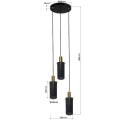 Light Prestige Lampa wisząca Tirana 3 czarna 3xE27