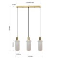 Light Prestige Lampa wisząca Tirana 3 biała 3xE27