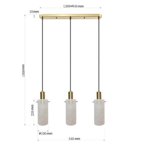 Light Prestige Lampa wisząca Tirana 3 biała 3xE27