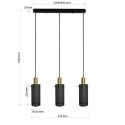 Light Prestige Lampa wisząca Tirana 3 czarna 3xE27