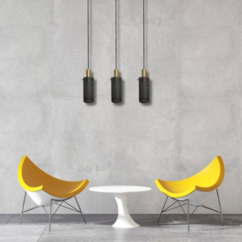 Light Prestige Lampa wisząca Tirana 3 czarna 3xE27