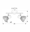 FLY LAMPA SUFITOWA LISTWA 2X40W E14 BIAŁY/CHROM