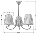 MOZART LAMPA WISZĄCA 3X60W E27 PATYNOWA MIEDŹ MIODOWY