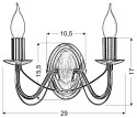 MUZA LAMPA KINKIET 2X40W E14 PATYNA