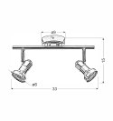 ARKON LAMPA SUFITOWA LISTWA 2X50W GU10 SAT NIKIEL+CHROM BEZ ŻARÓWEK