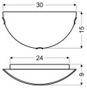 ASME LAMPA SUFITOWA PLAFON 1/2 1X60W E27 SREBRNY