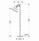 Reno lampa podłogowa czarny 1x40w e27 klosz czarny