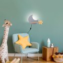 MOON LAMPA KINKIET ŚCIENNY 5W LED IQ KIDS Z PRZEWODEM Z WŁ. I WTYCZKĄ SZARY+ZŁOTY