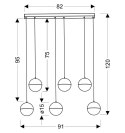 FURNI LAMPA WISZĄCA 6X5W LED SZARY 4000K APETI