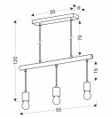 IZZY LAMPA WISZĄCA 3X60W E27 CZARNY