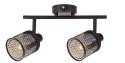 LAMPA SUFITOWA CANABERA KAWOWE ZŁOTO 2X40W E14 KLOSZ BURSZTYNOWY