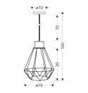 Primo lampa wisząca czarny+złoty 1x60w e27 klosz czarny